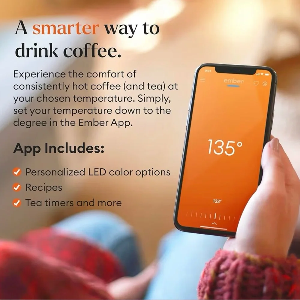 new ember temperature control smart mug 10oz app controlled heated rose gold mug - Picture 3 of 11